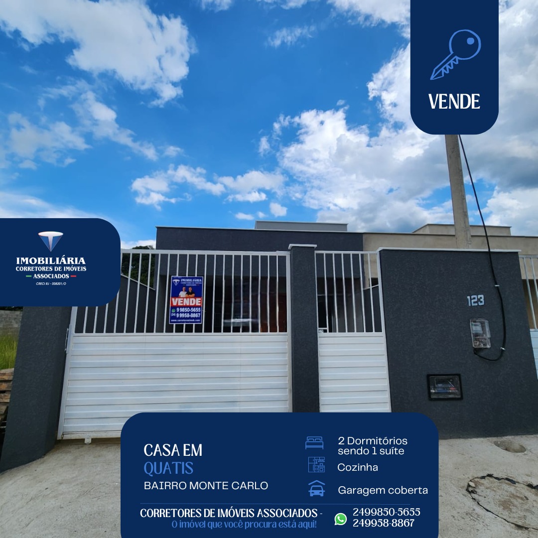 Casas Novas para Venda, Loteamento Residencial Monte Carlo, Quatis/RJ