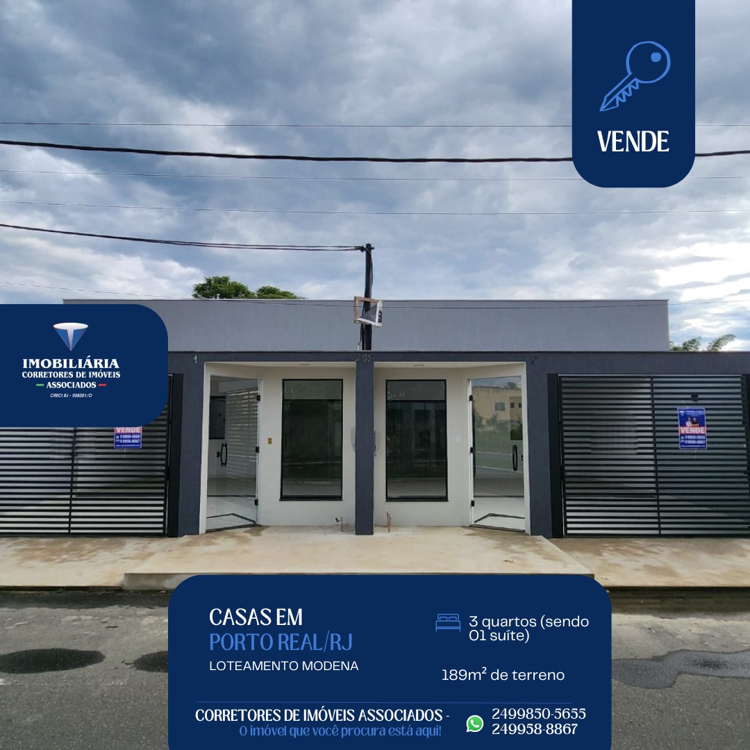 VENDE-SE CASAS NOVAS , LOTEAMENTO MODENA– PORTO REAL/RJ