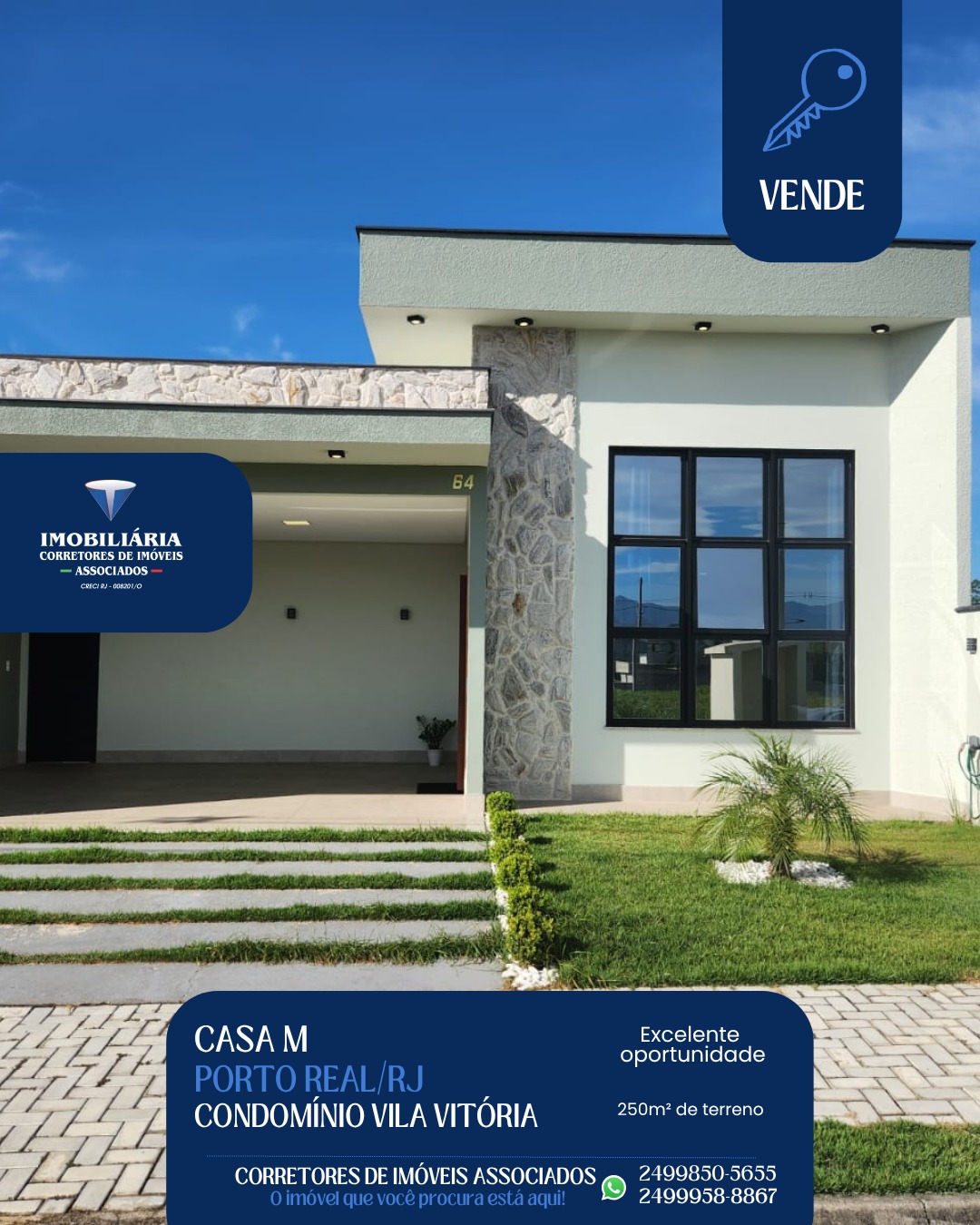 VENDE-SE CASA, CONDOMÍNIO VILA VITÓRIA PORTO REAL/RJ