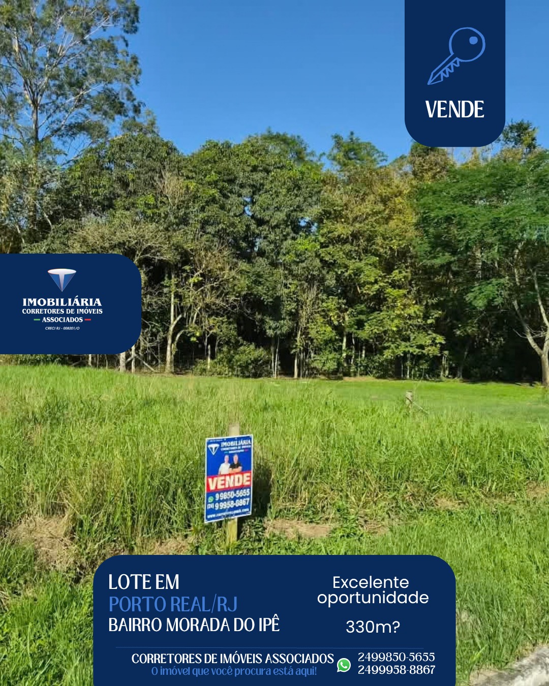 Vende Terreno ao lado de área verde, Morada Vale do Ipê,  Porto Real/RJ